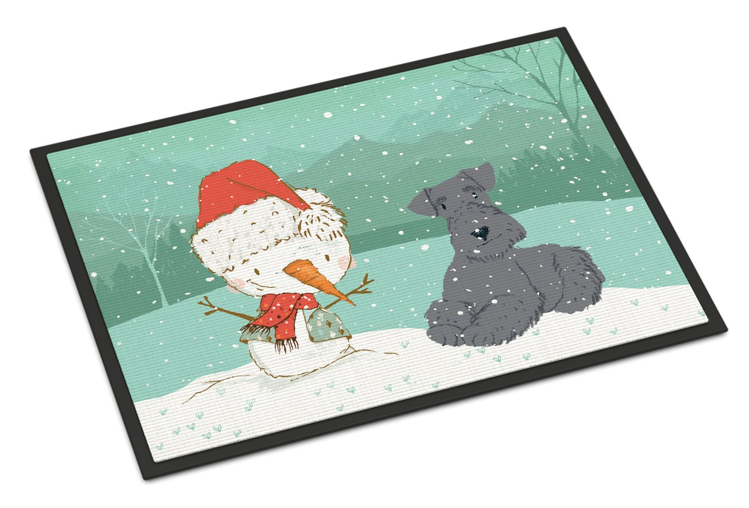 Lakeland Terrier Snowman Christmas Indoor or Outdoor Mat 24x36 CK2077JMAT