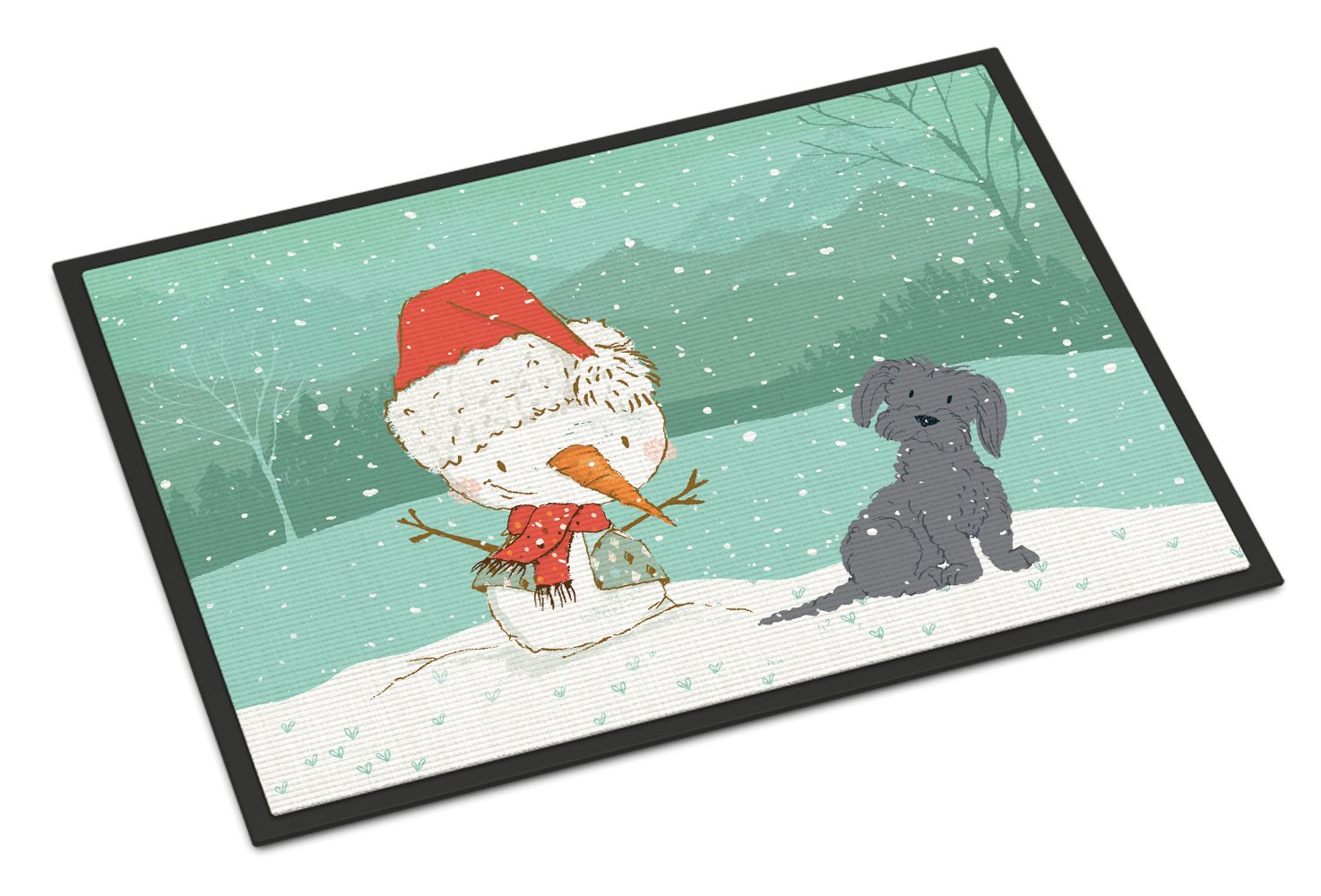 Black Maltese Snowman Christmas Indoor or Outdoor Mat 24x36 CK2092JMAT