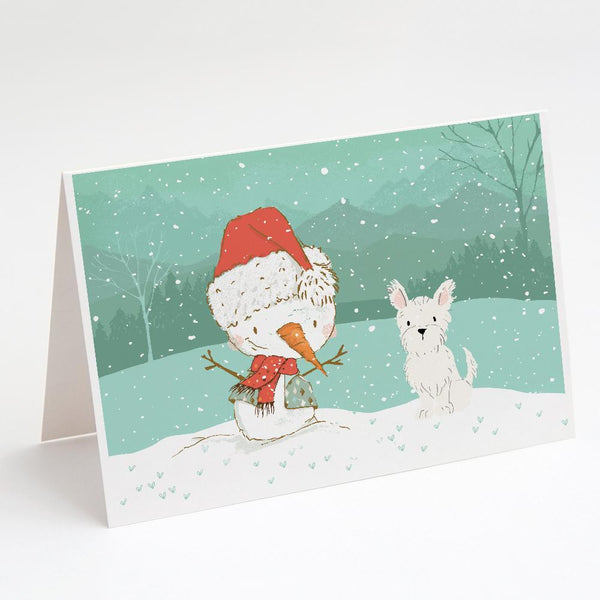 Buy this Westie Terrier Snowman Christmas Greeting Cards and Envelopes Pack of 8