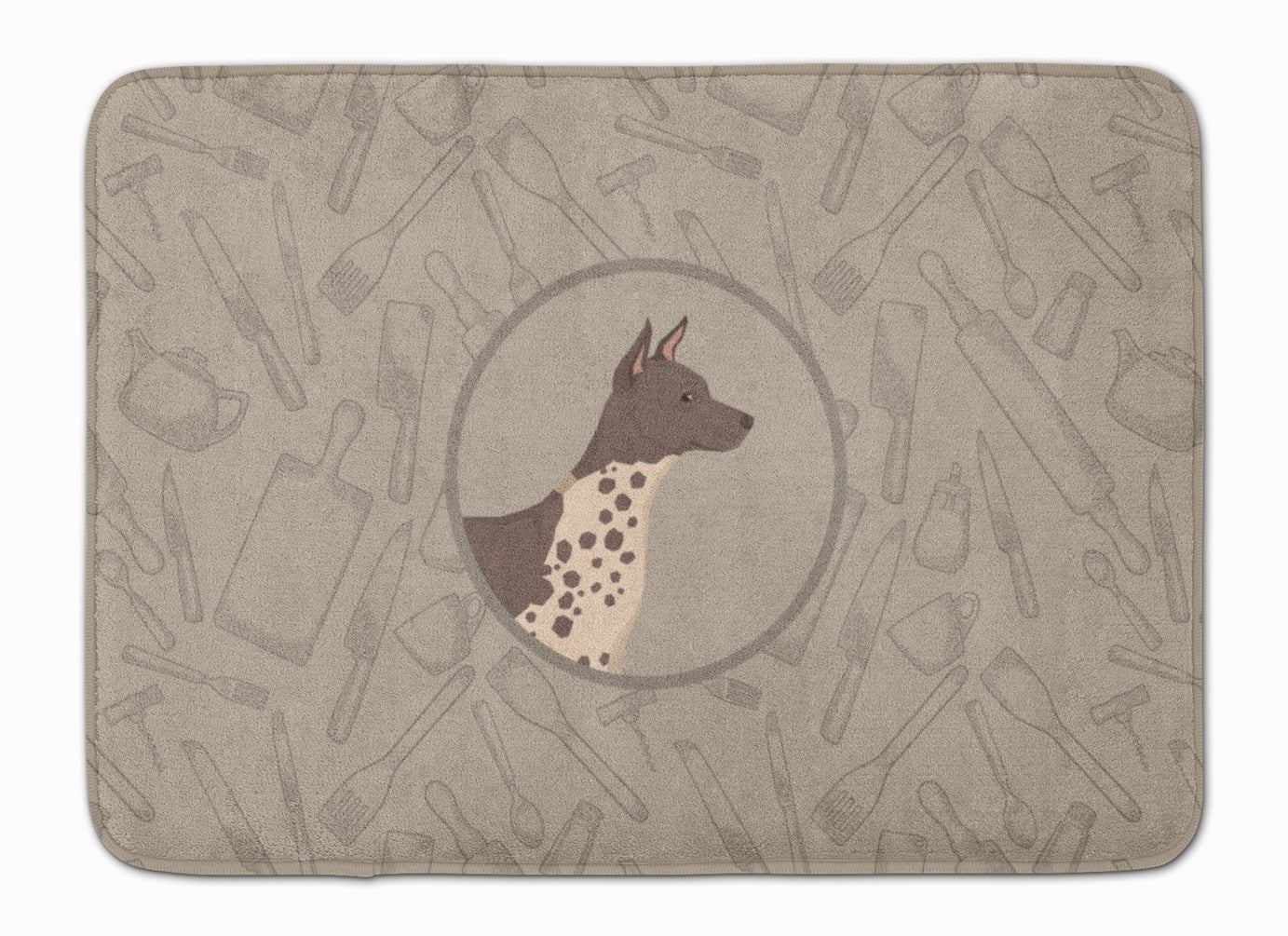 American Hairless Terrier In the Kitchen Machine Washable Memory Foam Mat CK2161RUG