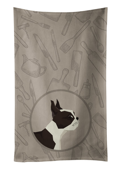 Boston Terrier In the Kitchen Kitchen Towel CK2172KTWL - the-store.com