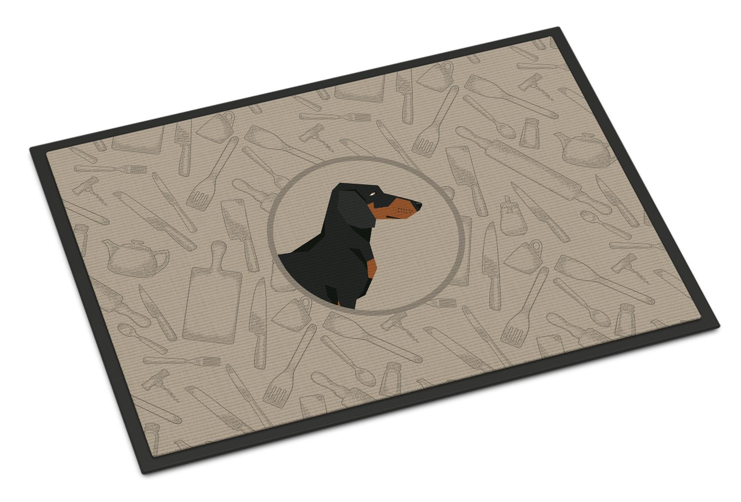 Dachshund In the Kitchen Indoor or Outdoor Mat 24x36 CK2180JMAT