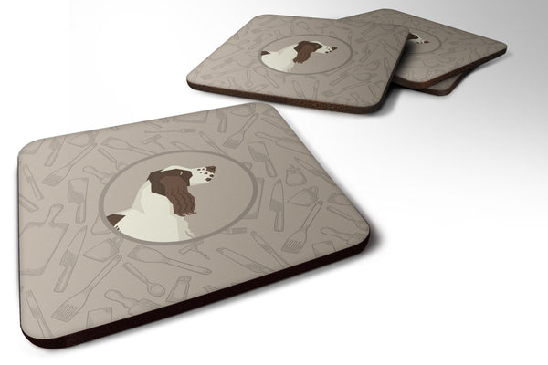 English Springer Spaniel In the Kitchen Foam Coaster Set of 4 CK2184FC - the-store.com