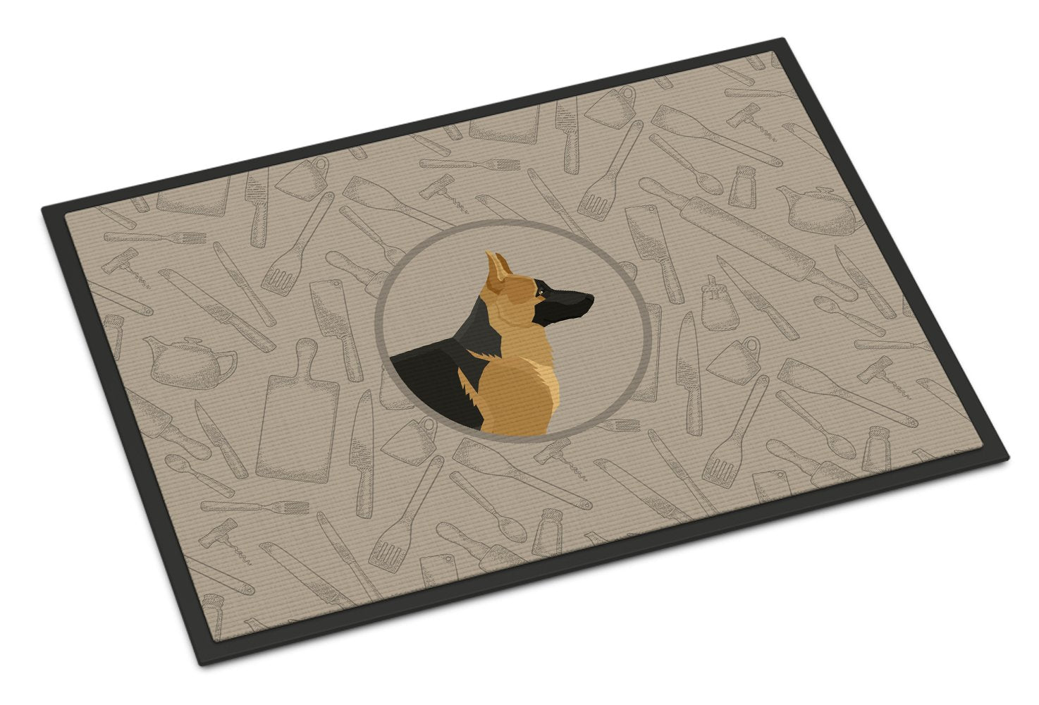 German Shepherd In the Kitchen Indoor or Outdoor Mat 24x36 CK2187JMAT