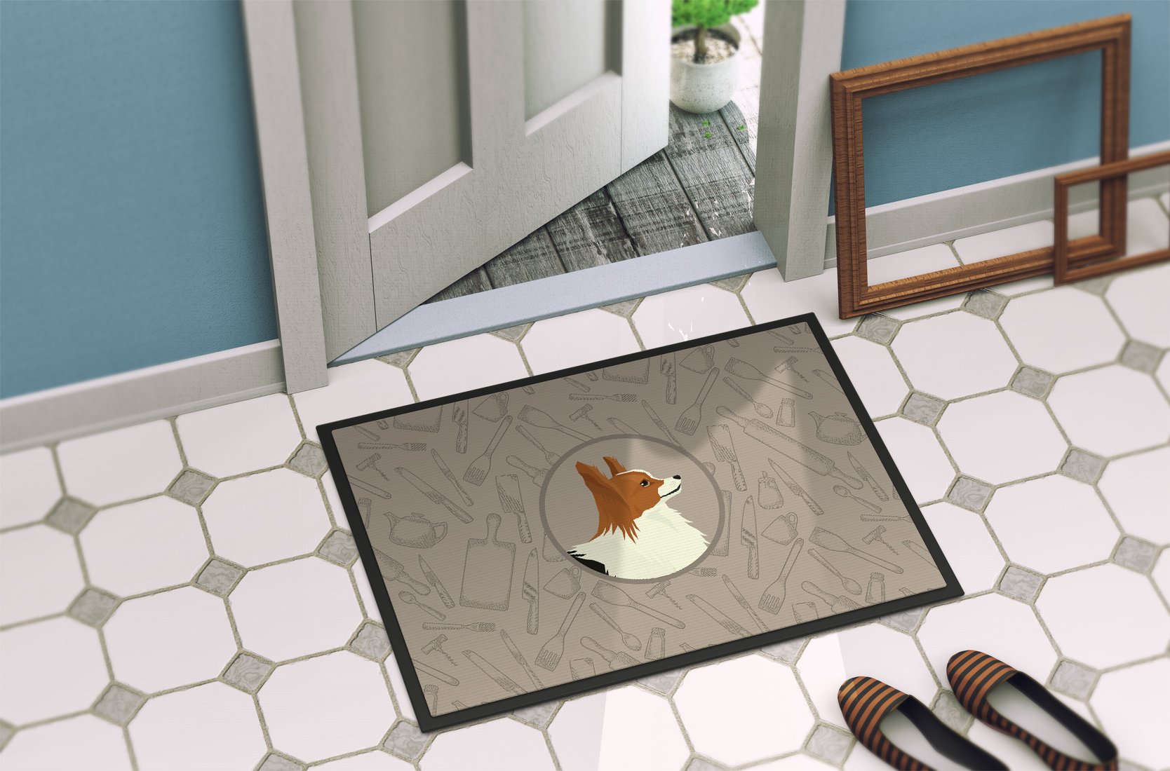 Papillon In the Kitchen Indoor or Outdoor Mat 24x36 CK2200JMAT