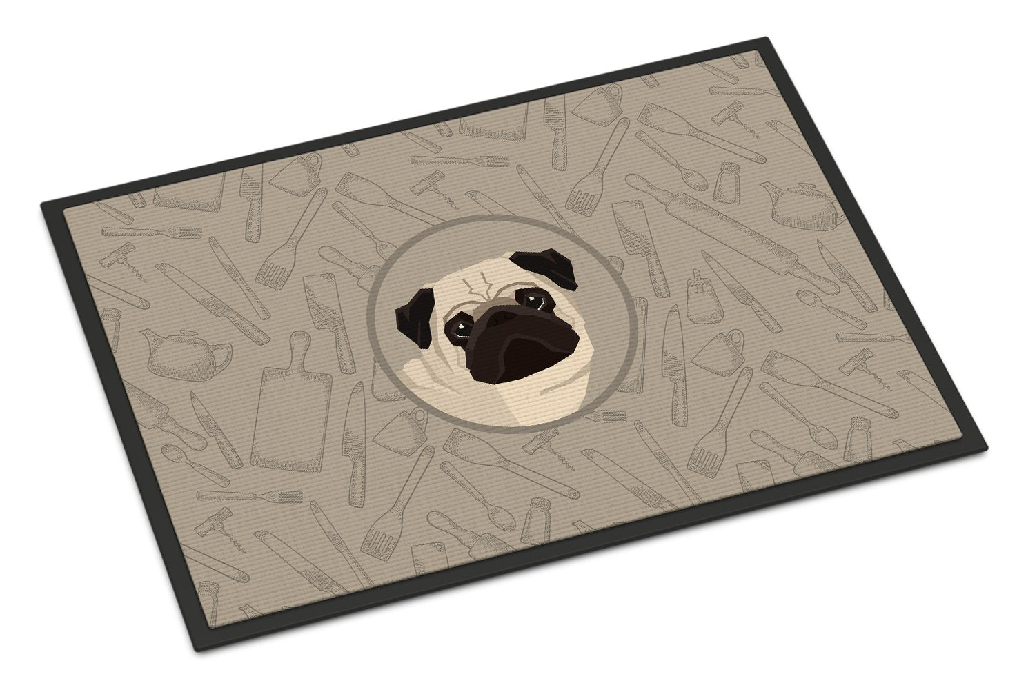 Pug In the Kitchen Indoor or Outdoor Mat 24x36 CK2204JMAT