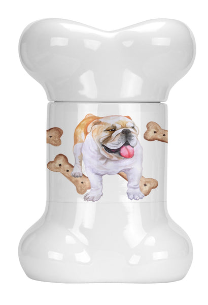 English Bulldog Bone Shaped Treat Jar CK2219BSTJ by Caroline's Treasures