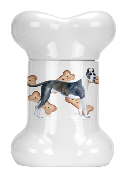 Harlequin Great Dane Bone Shaped Treat Jar CK2223BSTJ by Caroline's Treasures