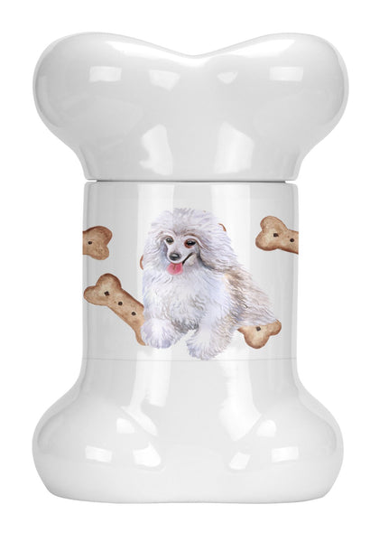 Medium White Poodle Bone Shaped Treat Jar CK2263BSTJ by Caroline's Treasures