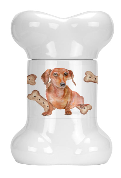 Red Dachshund Bone Shaped Treat Jar CK2287BSTJ by Caroline's Treasures