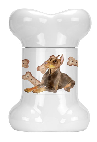 Doberman Pinscher Bone Shaped Treat Jar CK2289BSTJ by Caroline's Treasures