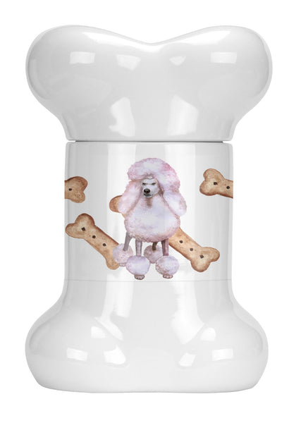 White Standard Poodle Bone Shaped Treat Jar CK2297BSTJ by Caroline's Treasures