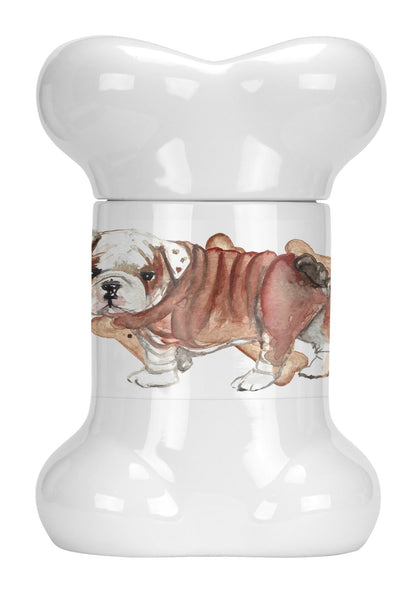 English Bulldog Puppy Bone Shaped Treat Jar CK2368BSTJ by Caroline's Treasures