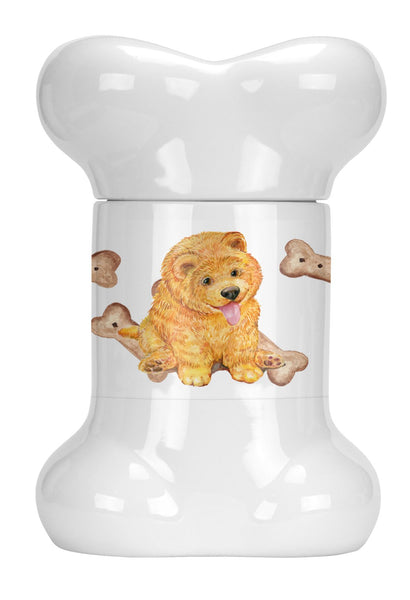 Chow Chow Puppy Bone Shaped Treat Jar CK2371BSTJ by Caroline's Treasures