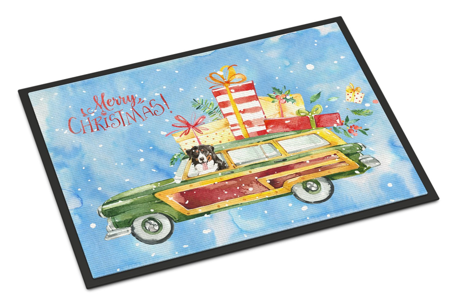 Merry Christmas Bernese Mountain Dog Indoor or Outdoor Mat 24x36 CK2394JMAT