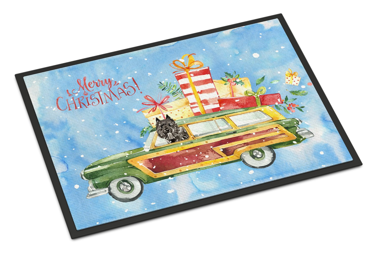 Merry Christmas Bouvier des Flandres Indoor or Outdoor Mat 24x36 CK2398JMAT