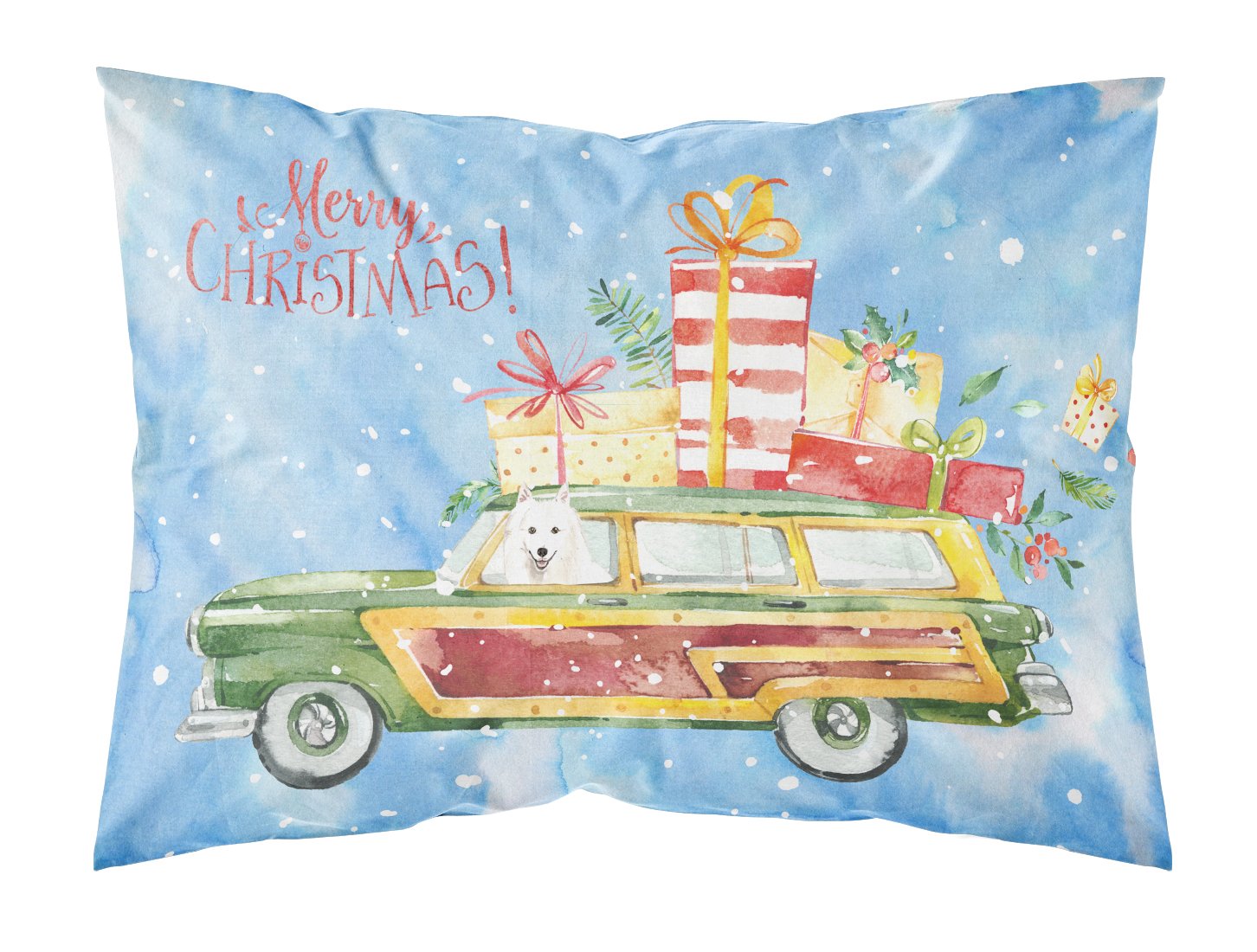 Merry Christmas Japanese Spitz Fabric Standard Pillowcase CK2410PILLOWCASE