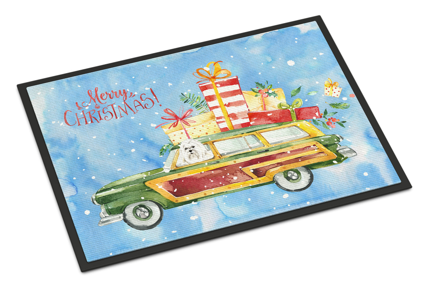 Merry Christmas Maltese Indoor or Outdoor Mat 18x27 CK2414MAT