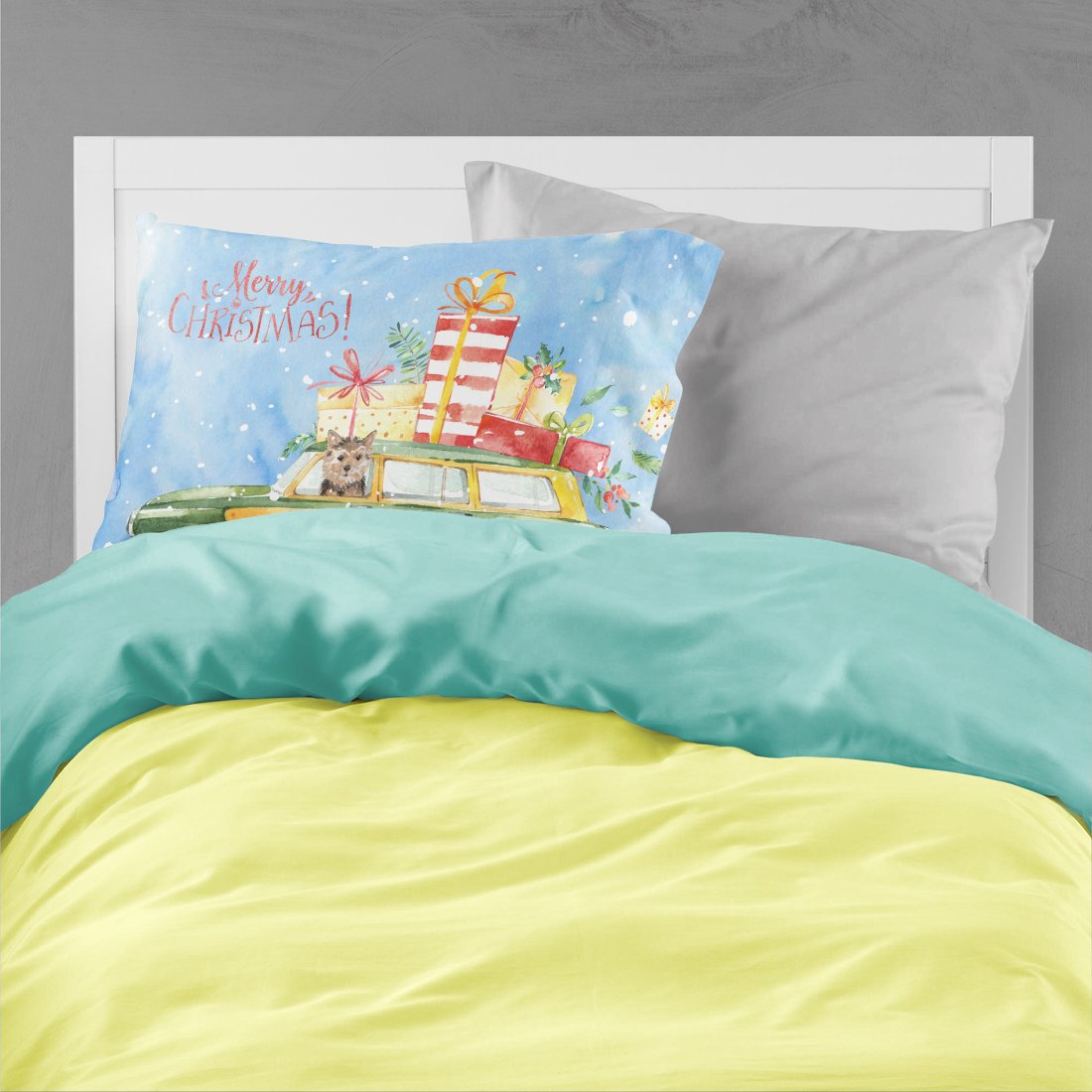 Merry Christmas Norwich Terrier Fabric Standard Pillowcase CK2461PILLOWCASE