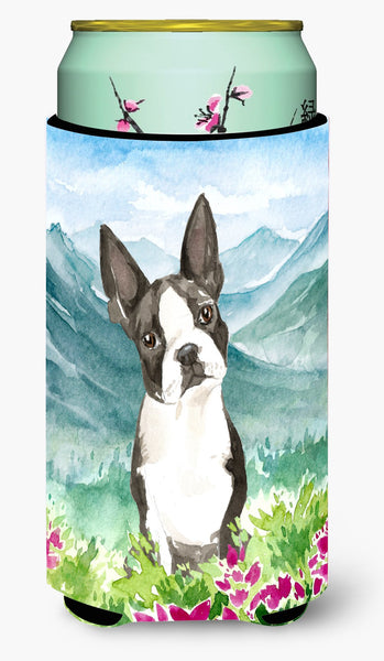 Mountain Flowers Boston Terrier Tall Boy Beverage Insulator Hugger CK2544TBC by Caroline's Treasures