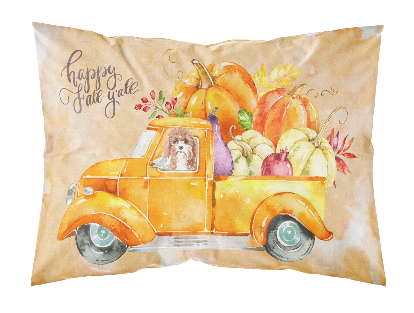 Fall Harvest Cavapoo Fabric Standard Pillowcase CK2615PILLOWCASE