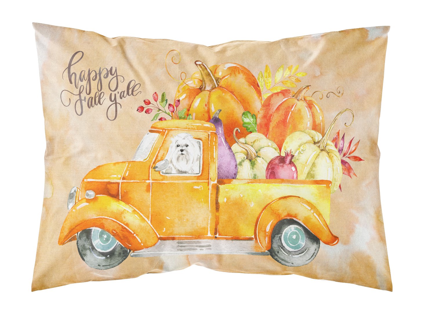 Fall Harvest Maltese Fabric Standard Pillowcase CK2626PILLOWCASE