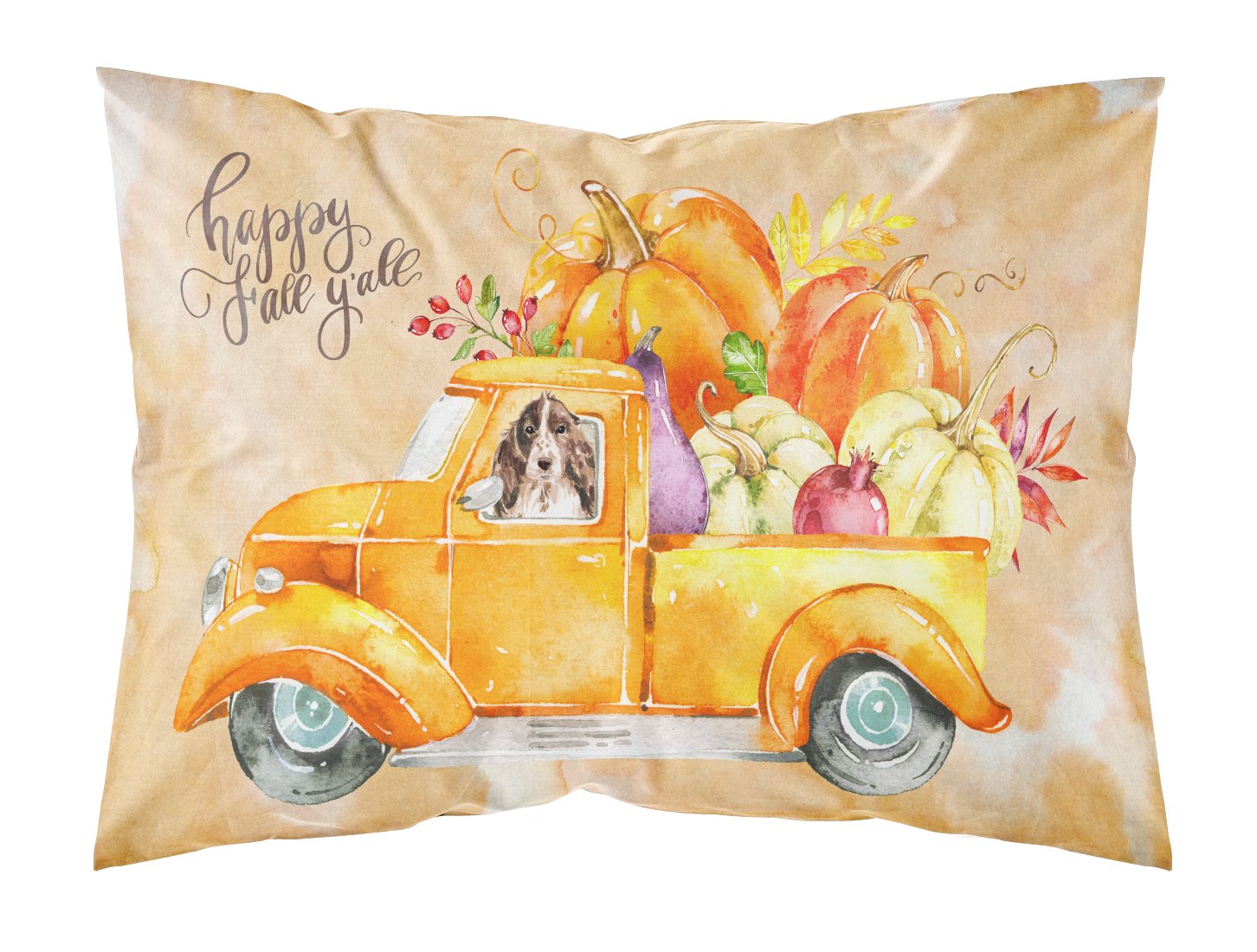 Fall Harvest Brown Parti Cocker Spaniel Fabric Standard Pillowcase CK2659PILLOWCASE