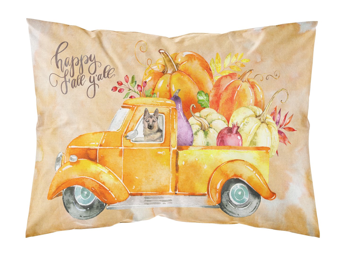 Fall Harvest German Shepherd Fabric Standard Pillowcase CK2667PILLOWCASE