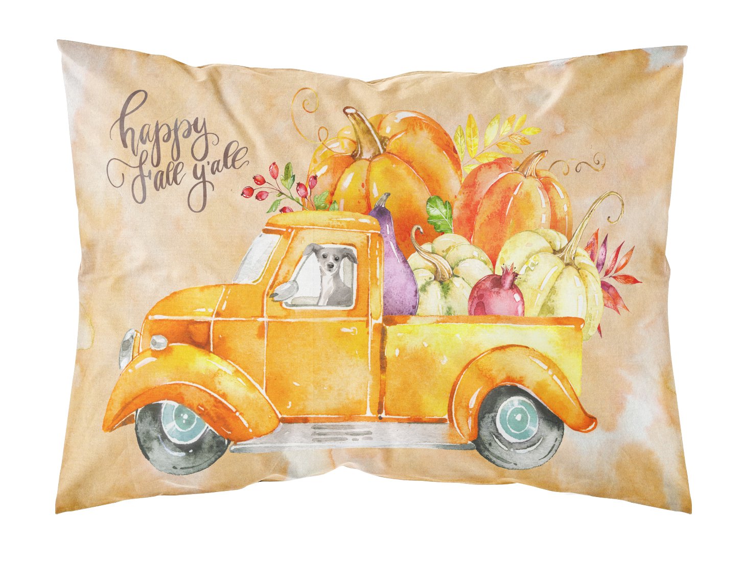 Fall Harvest Italian Greyhound Fabric Standard Pillowcase CK2670PILLOWCASE