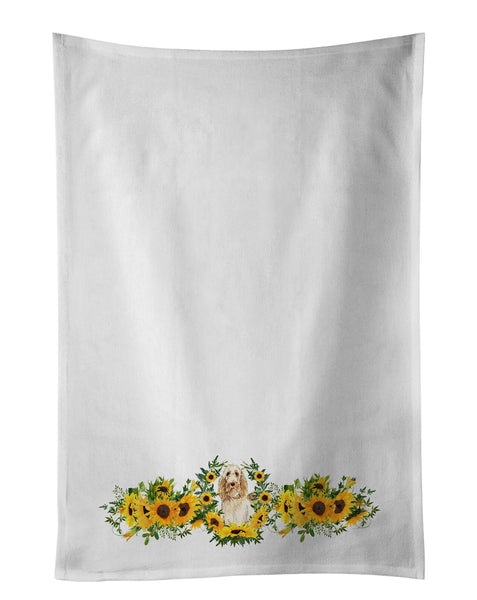 Buy this Spinone Italiano in Sunflowers White Kitchen Towel Set of 2