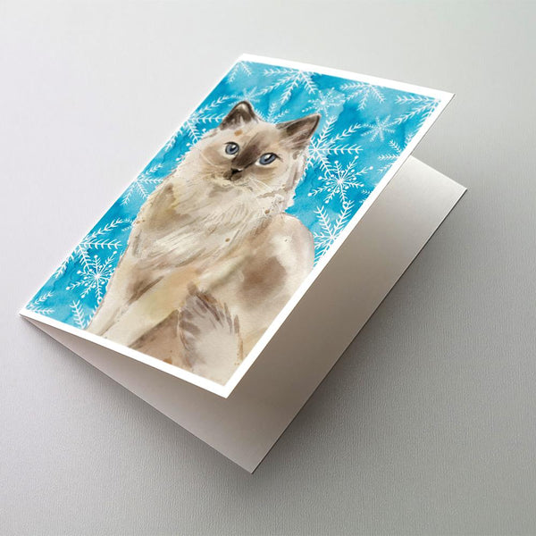 Buy this Ragdoll Winter Snowflake Greeting Cards and Envelopes Pack of 8