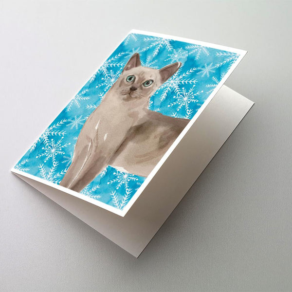 Buy this Tonkinese Winter Snowflake Greeting Cards and Envelopes Pack of 8