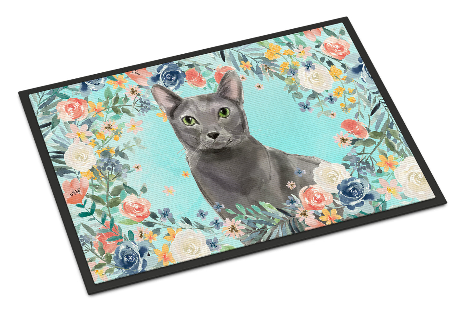 Blue Russian Spring Flowers Indoor or Outdoor Mat 18x27 CK3390MAT