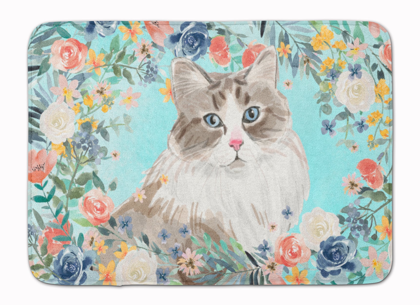 Siberian Spring Flowers Machine Washable Memory Foam Mat CK3399RUG