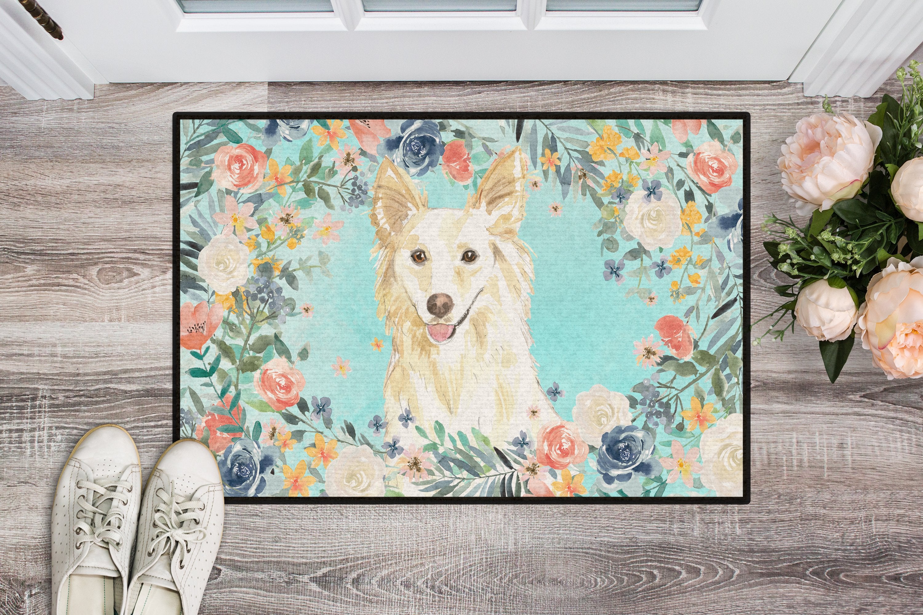 White Collie Indoor or Outdoor Mat 24x36 CK3403JMAT