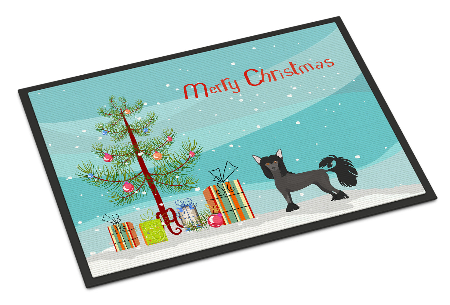 Chinese Crested Christmas Tree Indoor or Outdoor Mat 18x27 CK3447MAT