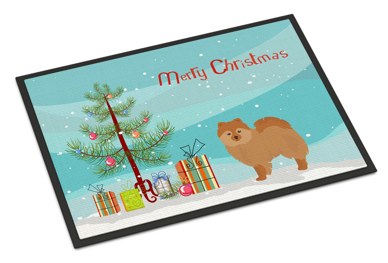 German Spitz Christmas Tree Indoor or Outdoor Mat 24x36 CK3456JMAT