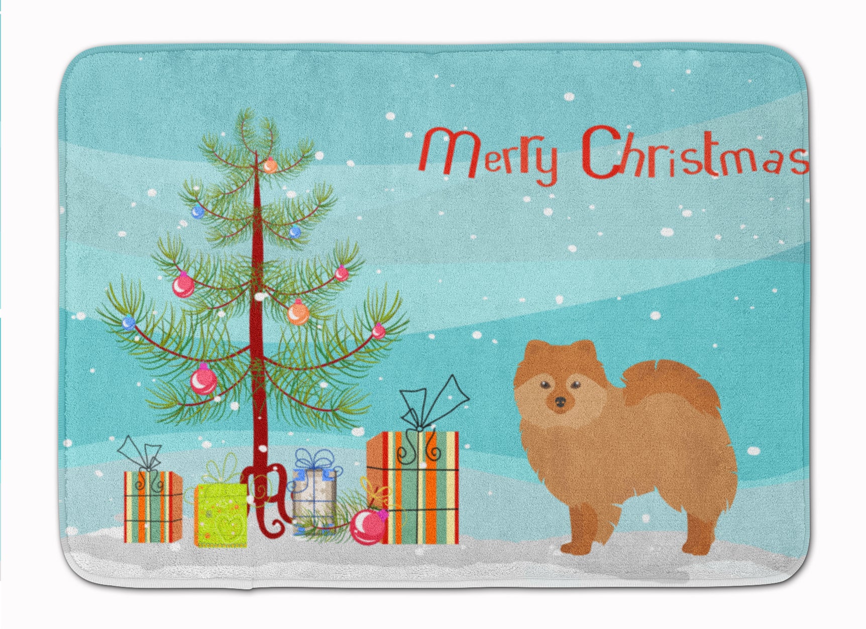 German Spitz Christmas Tree Machine Washable Memory Foam Mat CK3456RUG