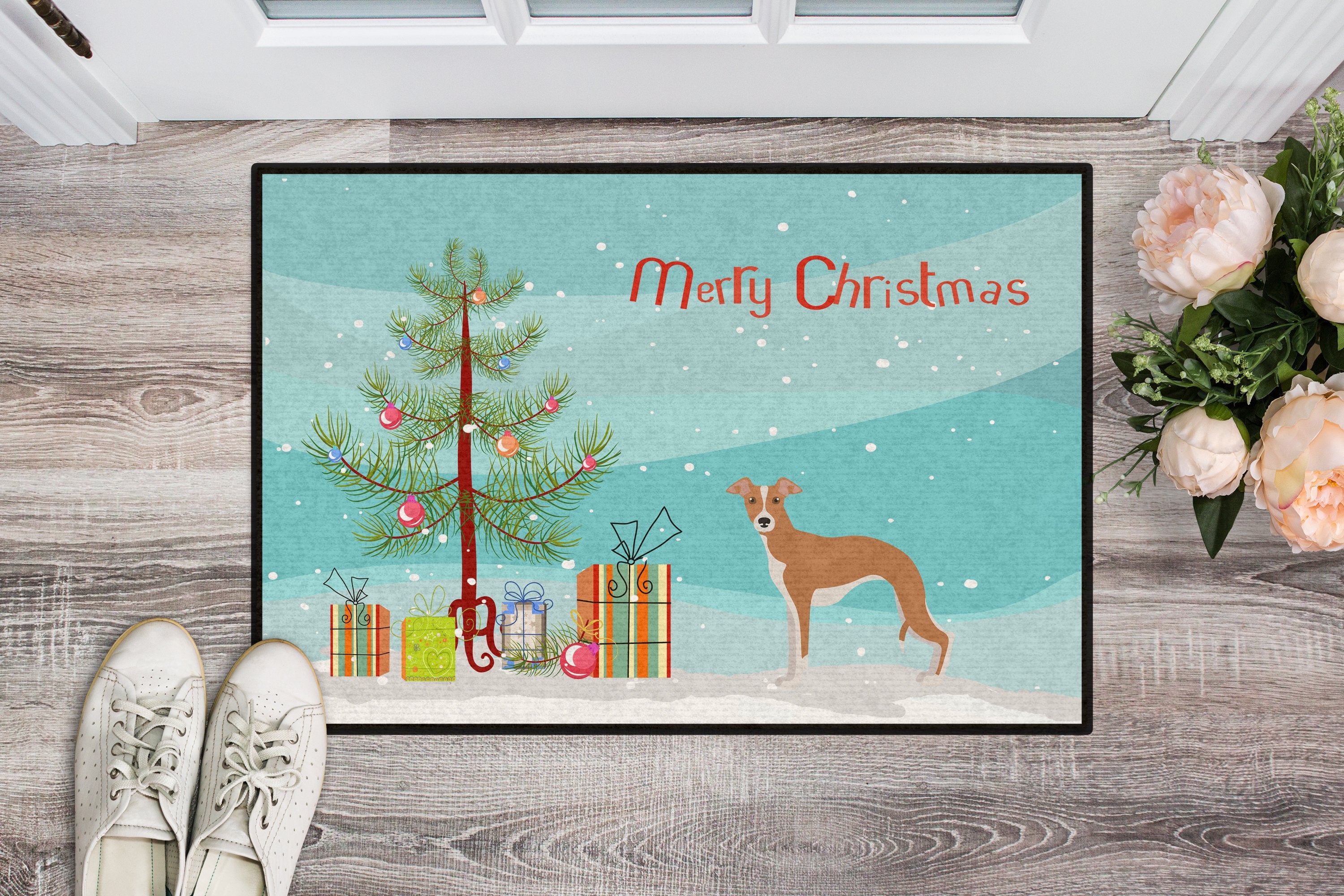 Italian Greyhound Christmas Tree Indoor or Outdoor Mat 24x36 CK3460JMAT