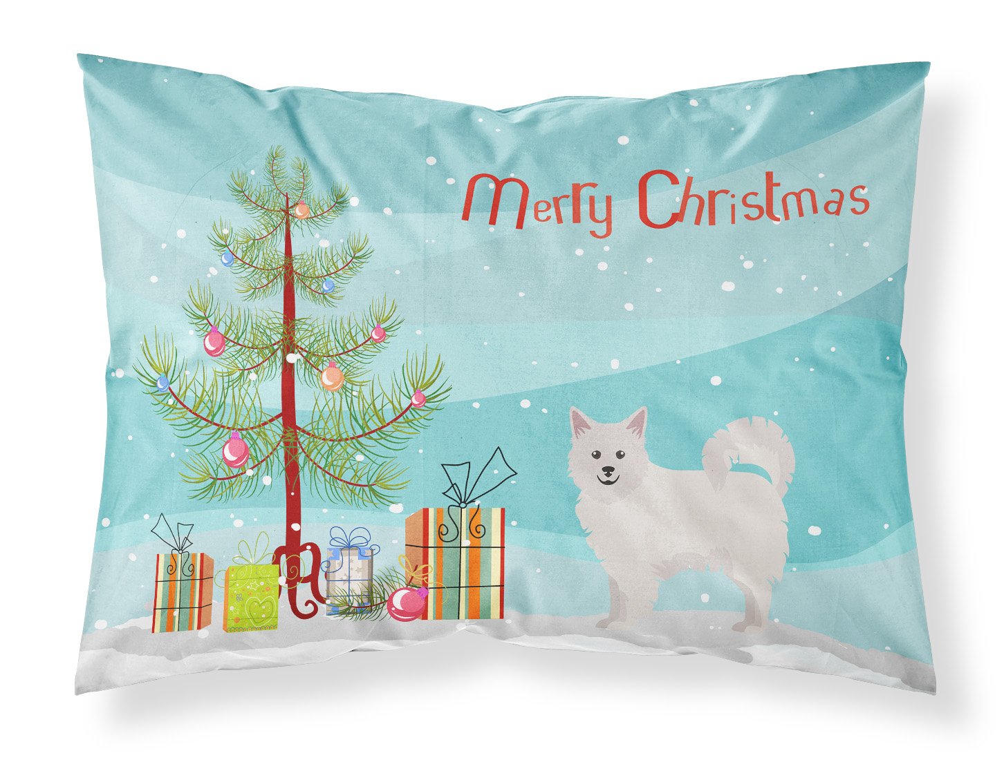 Italian Spitz Christmas Tree Fabric Standard Pillowcase CK3461PILLOWCASE