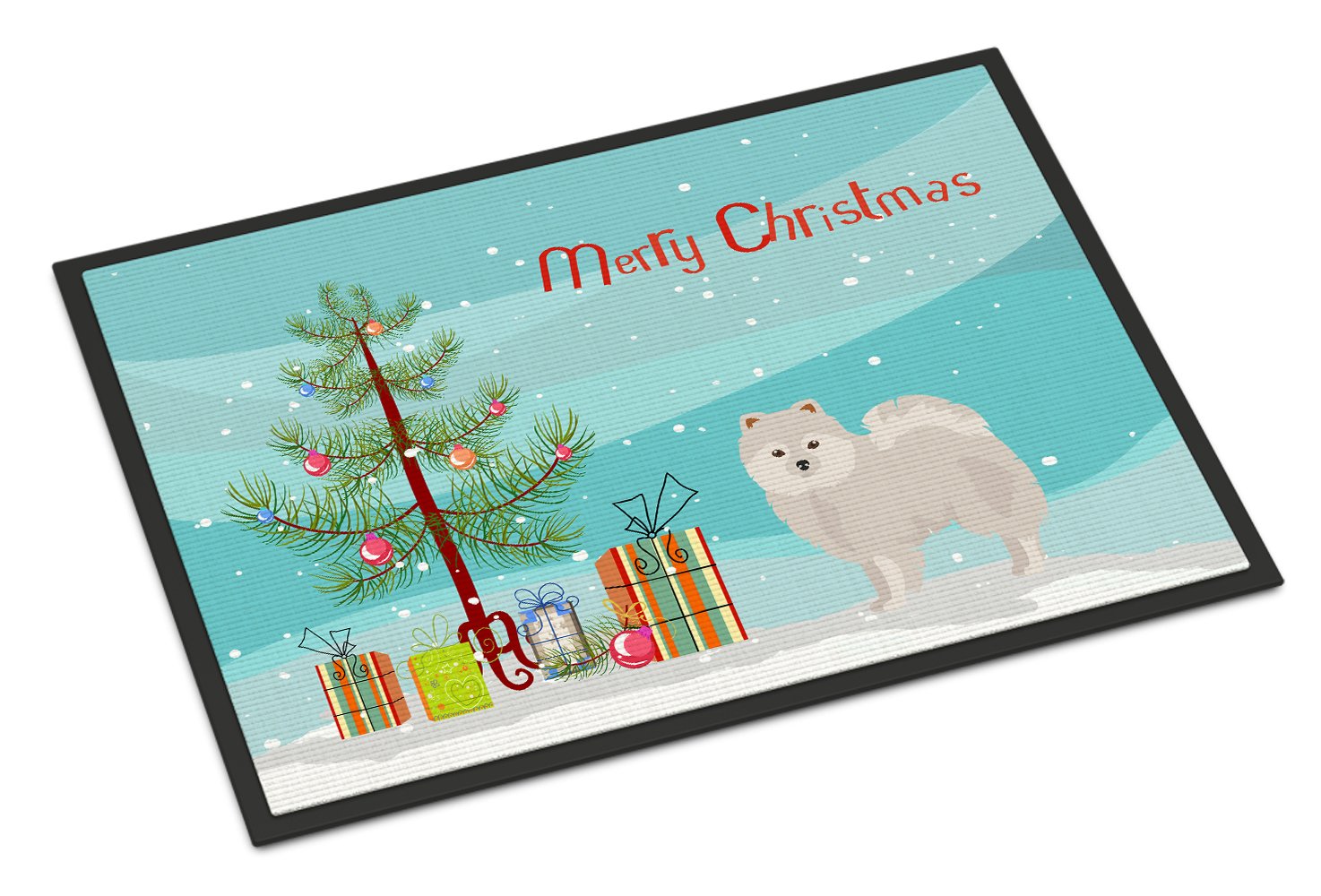 Japanese Spitz Christmas Tree Indoor or Outdoor Mat 24x36 CK3463JMAT