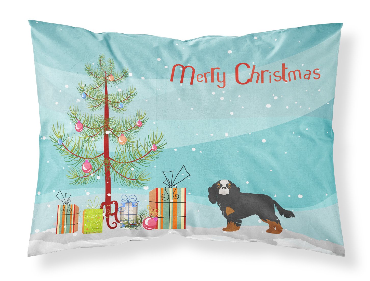 Cavalier King Charles Spaniel Christmas Tree Fabric Standard Pillowcase CK3465PILLOWCASE