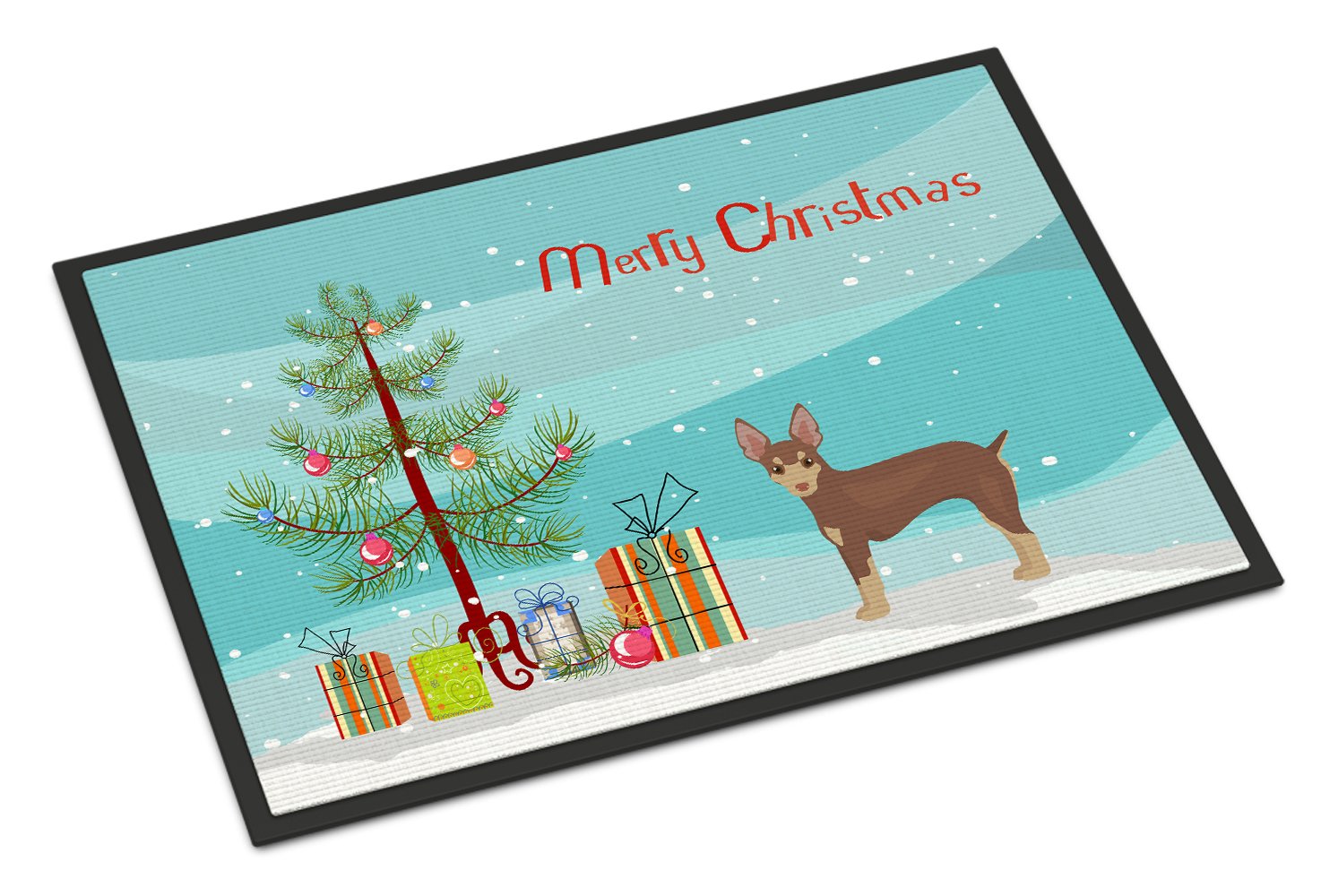 Miniature Fox Terrier Christmas Tree Indoor or Outdoor Mat 24x36 CK3474JMAT