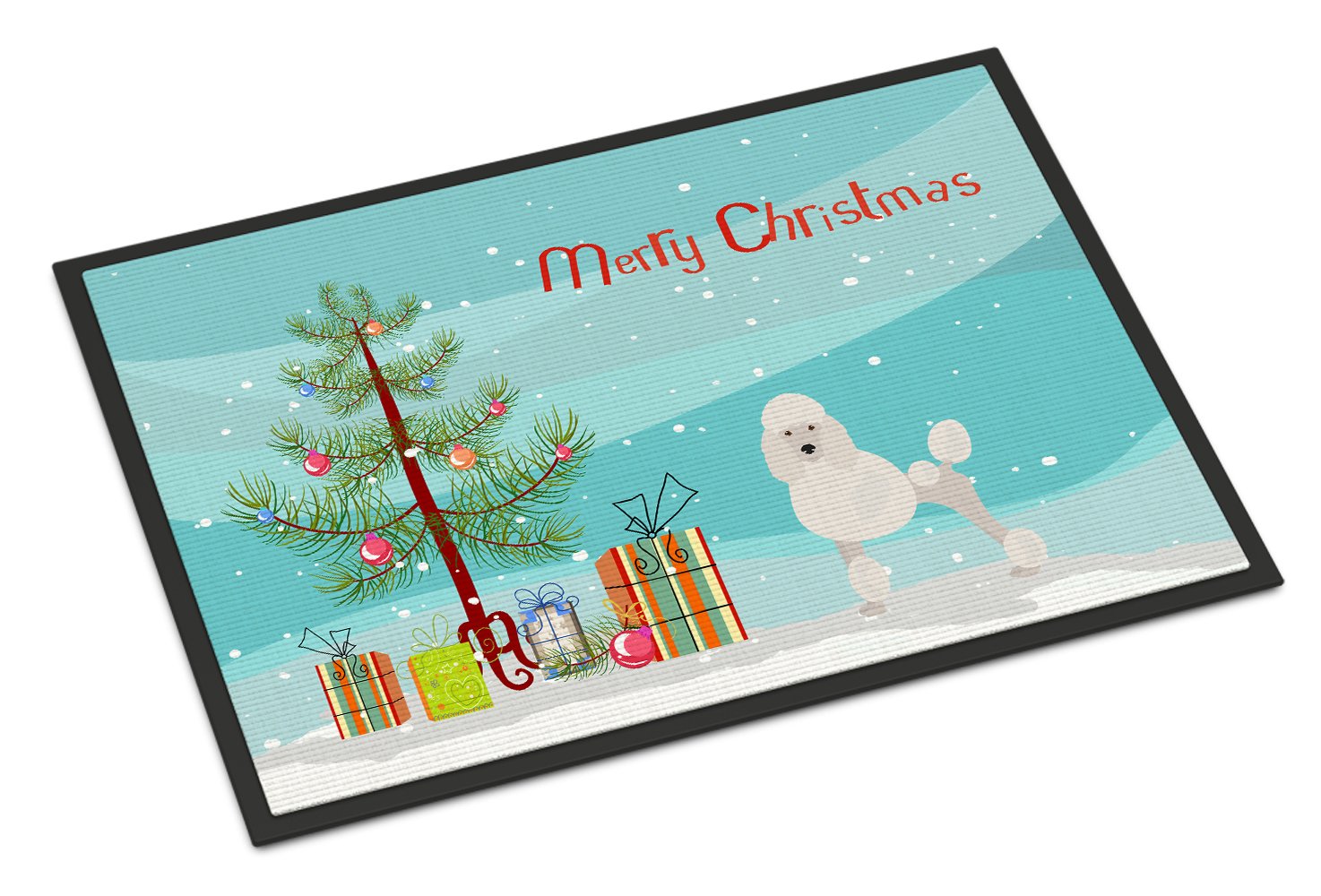 Miniature Poodle Christmas Tree Indoor or Outdoor Mat 24x36 CK3478JMAT