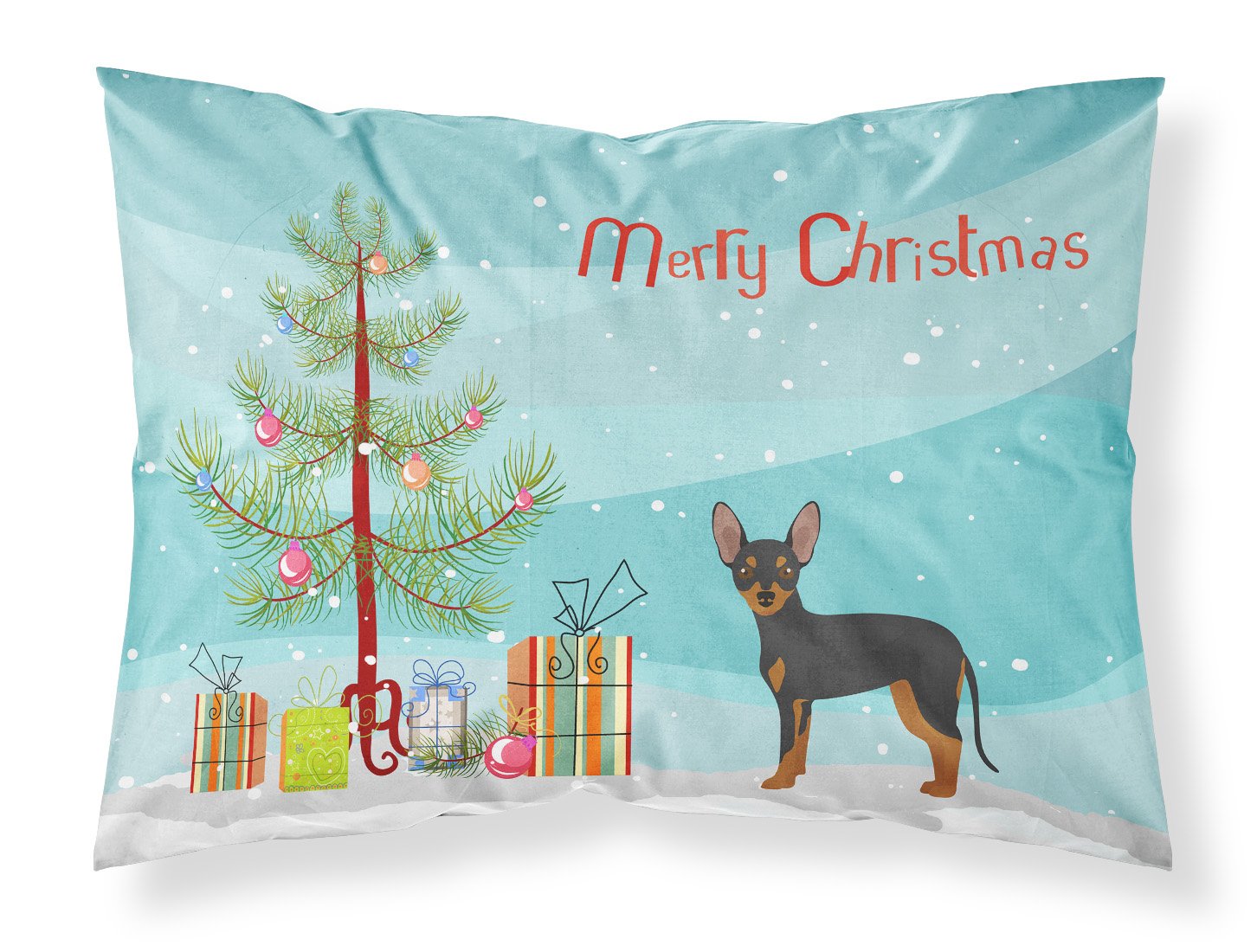 Prague Ratter Christmas Tree Fabric Standard Pillowcase CK3480PILLOWCASE