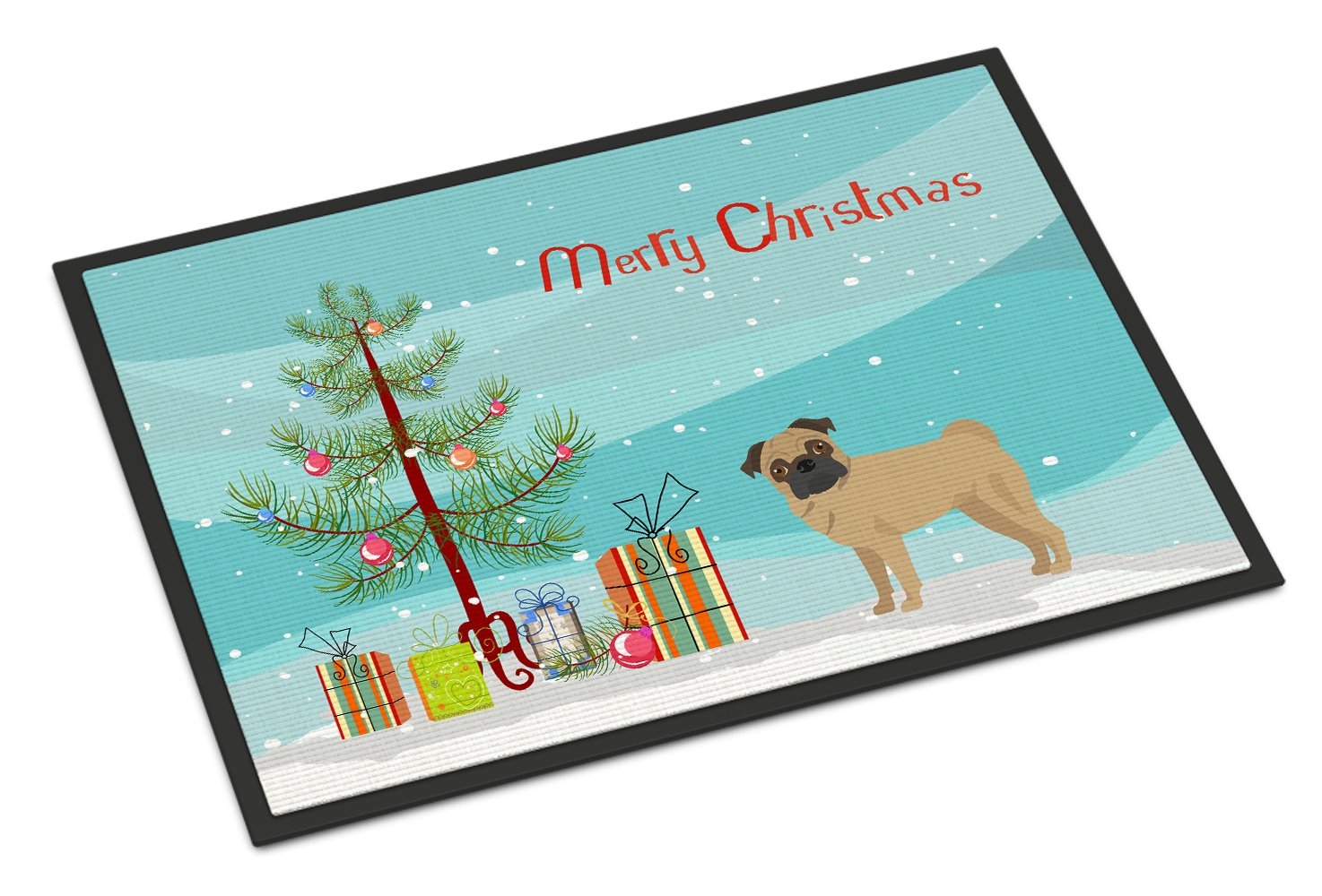 Pug Christmas Tree Indoor or Outdoor Mat 24x36 CK3481JMAT