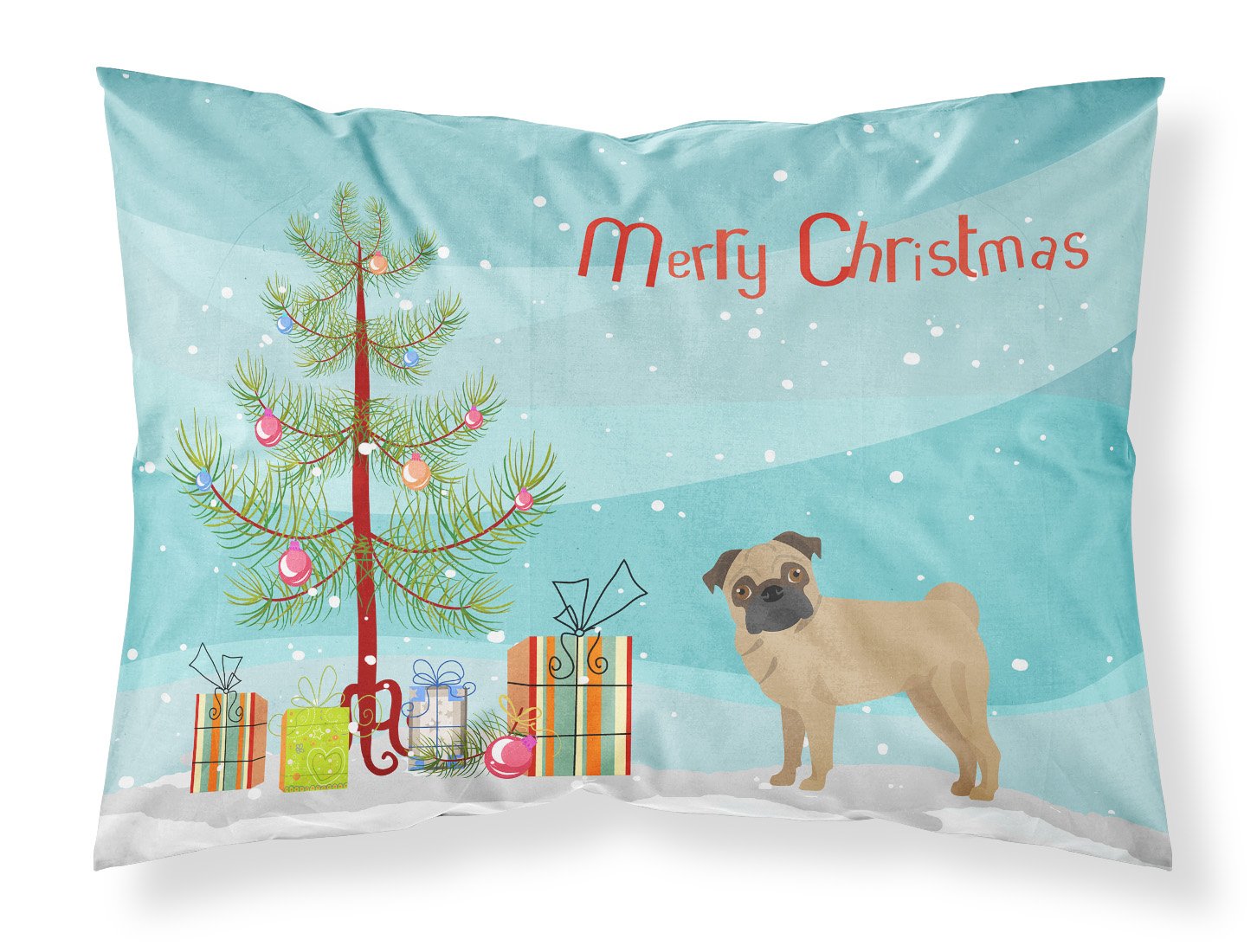 Pug Christmas Tree Fabric Standard Pillowcase CK3481PILLOWCASE