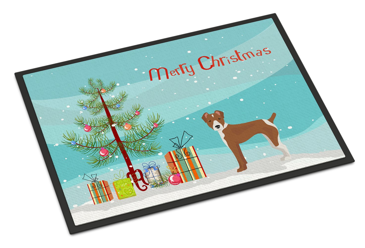 Rat Terrier Christmas Tree Indoor or Outdoor Mat 24x36 CK3482JMAT