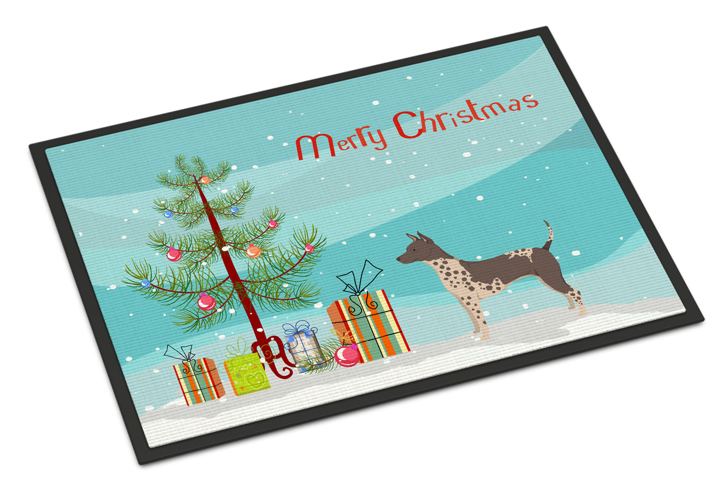 American Hairless Terrier Christmas Tree Indoor or Outdoor Mat 18x27 CK3514MAT