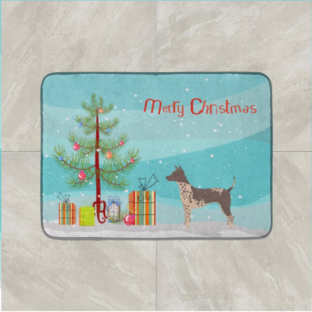 American Hairless Terrier Christmas Tree Machine Washable Memory Foam Mat CK3514RUG